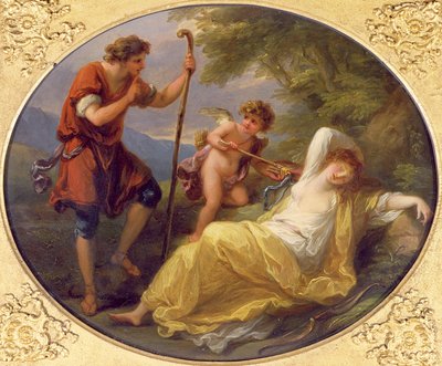 Una ninfa dormiente osservata da un pastore, 1780 da Angelica Kauffmann